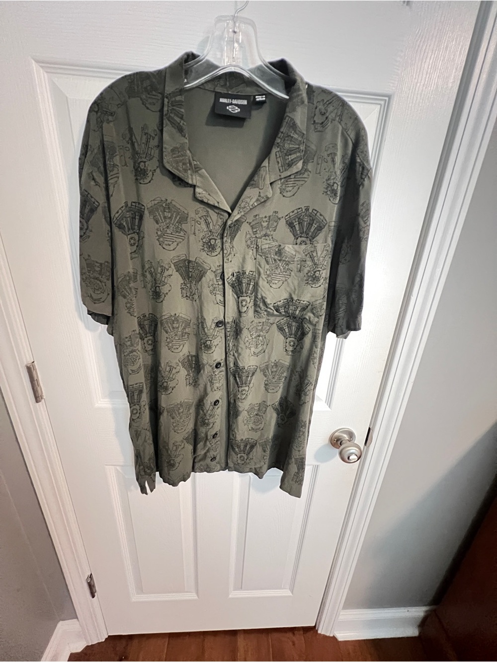 Harley-Davidson Olive Green Short-Sleeve Button Down Shirt